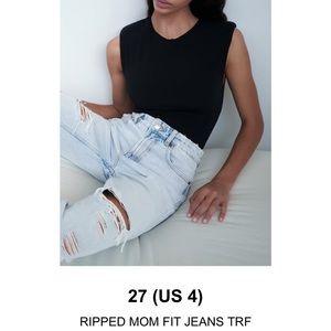 Zara TRF ripped mom fit jeans